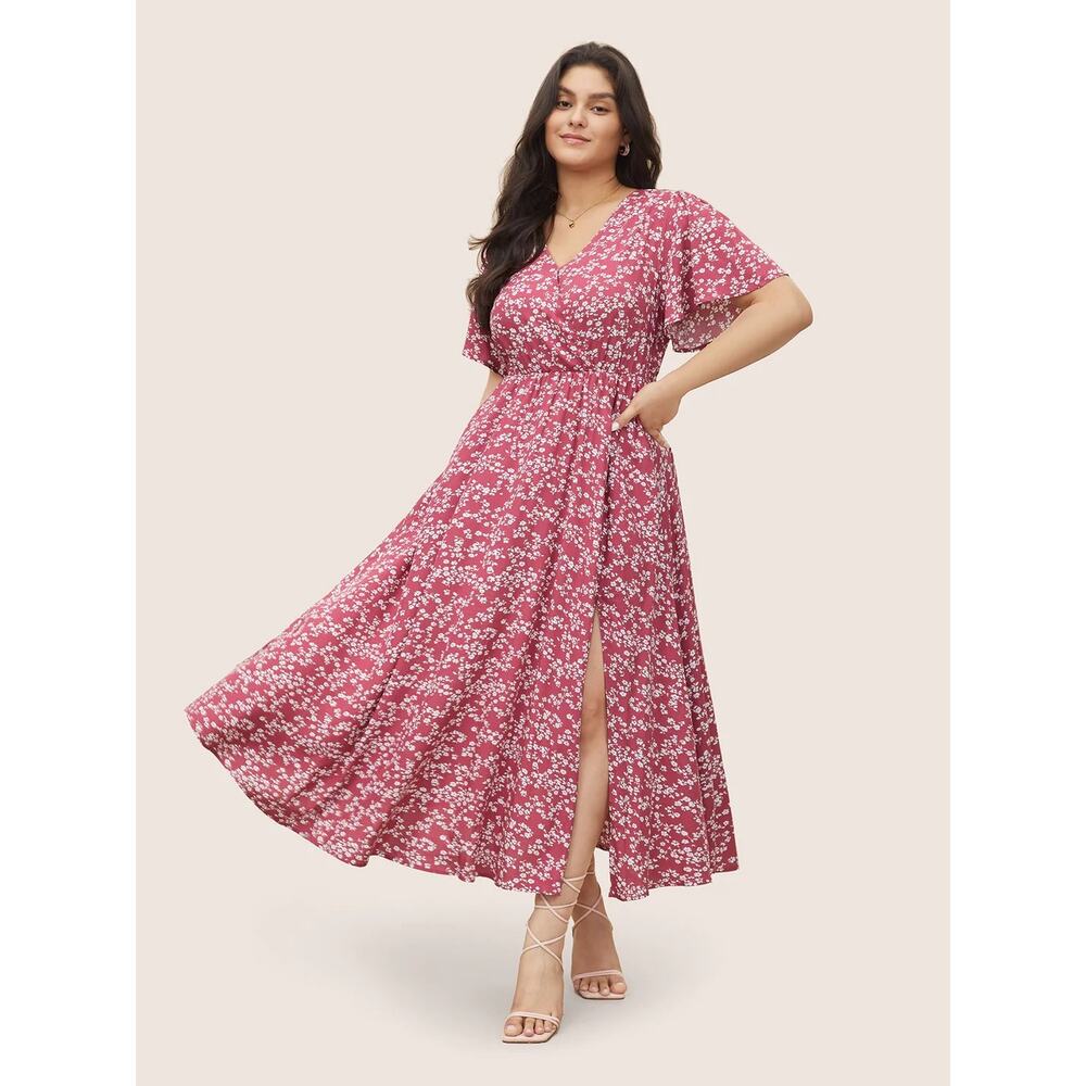 Size 18 - 20 • 2x • BloomChic • Bloom Dress - Flutter Sleeve Floral Pocket Dress